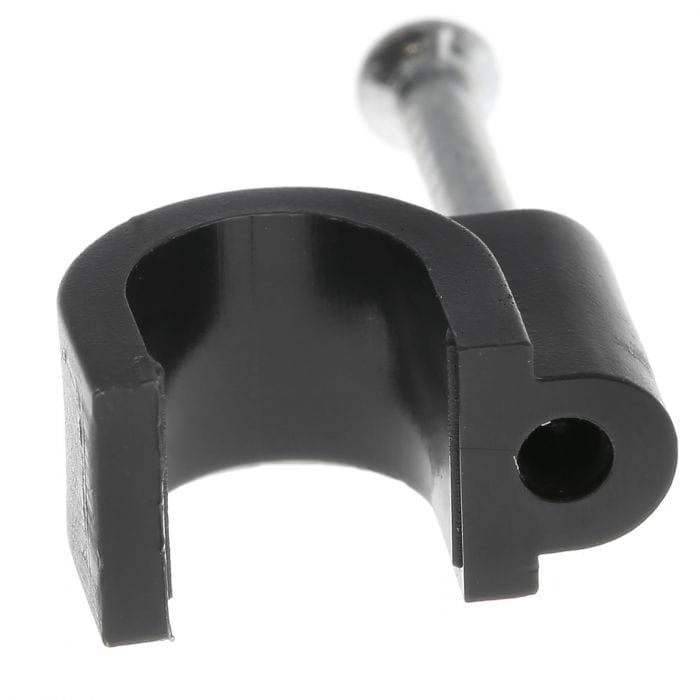 Spare and Square Audio Visual Jegs 7mm Coaxial Cable Clips - Black (Pack Of 10) PPJ154 - Buy Direct from Spare and Square