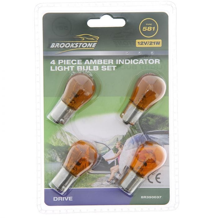 Spare and Square Automotive Brookstone 4 Piece 12V 21 Watt Amber Indicator Light Bulb JD882 - Buy Direct from Spare and Square