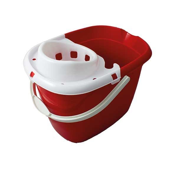 Spare and Square Bucket Red 15 Litre Standard Mop Bucket With Raised Cone Wringer - Colour Coded 5060R - Buy Direct from Spare and Square