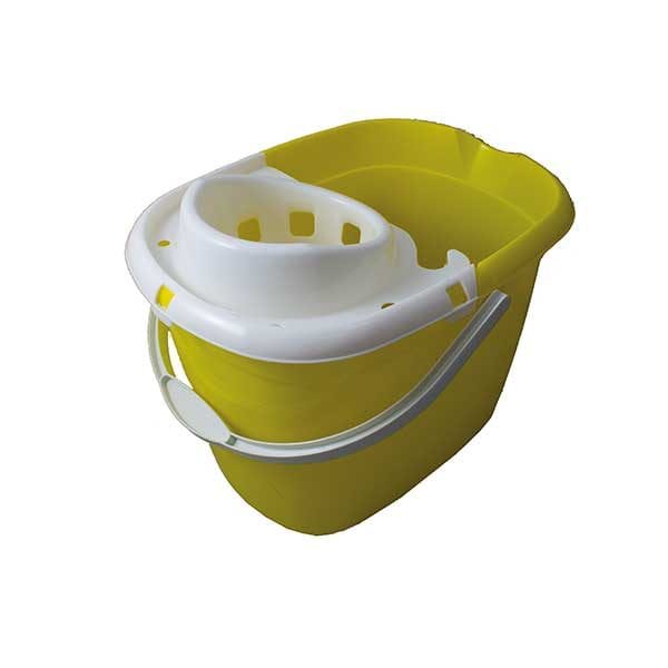 Spare and Square Bucket Yellow 15 Litre Standard Mop Bucket With Raised Cone Wringer - Colour Coded 5060Y - Buy Direct from Spare and Square