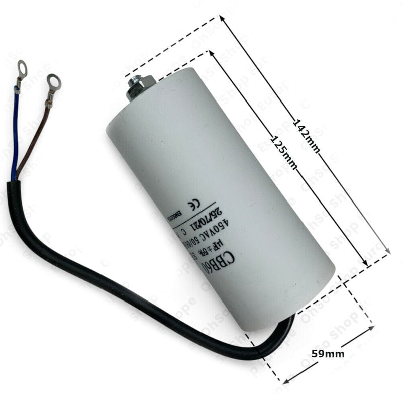 Spare and Square Capacitor Universal 100uf / 100MFD Capacitor With 20cm Cable Connectors - 450VAC 11-CA-100C - Buy Direct from Spare and Square