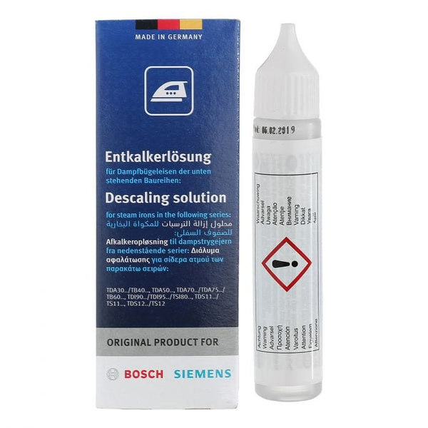 Spare and Square Cleaning Chemicals Bosch Steam Iron Descaler Solution - 4 Treatments - 25ml 00311972 - Buy Direct from Spare and Square