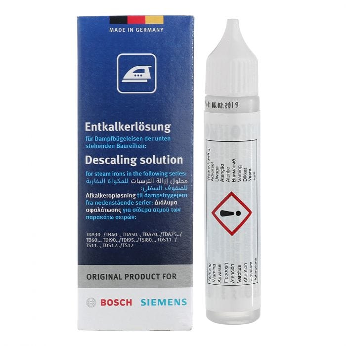 Spare and Square Cleaning Chemicals Bosch Steam Iron Descaler Solution - 4 Treatments - 25ml 00311972 - Buy Direct from Spare and Square
