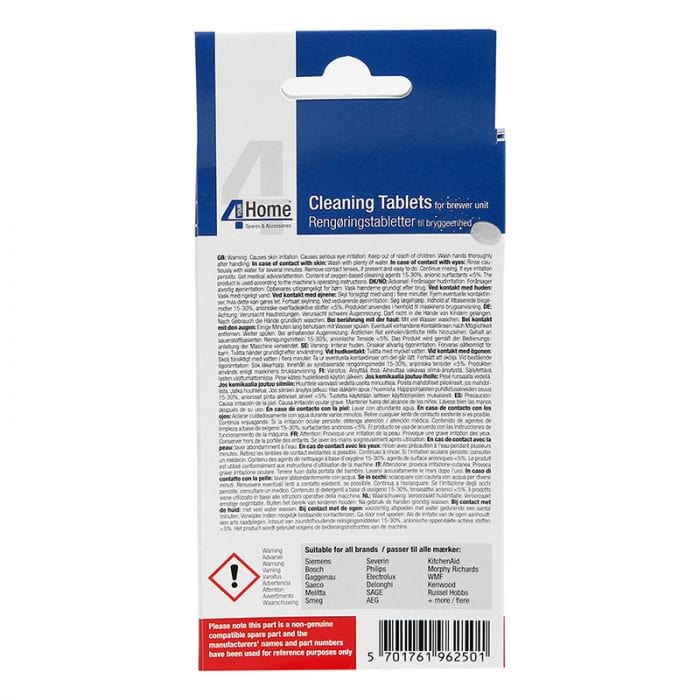 Spare and Square Cleaning Chemicals Universal Cleaning Tablets For Coffee & Espresso Machines (Pack 6) CLN023 - Buy Direct from Spare and Square