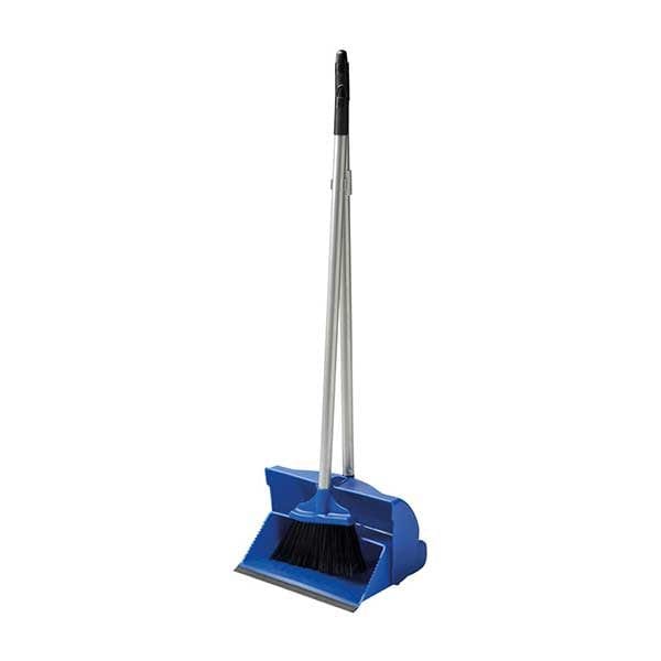 Spare and Square Dustpan Sets Blue Long Handled Dust Pan & Brush Set - Colour Coded Lobby Pan & Brush HB24B - Buy Direct from Spare and Square