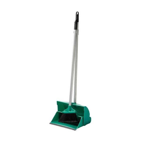 Spare and Square Dustpan Sets Green Long Handled Dust Pan & Brush Set - Colour Coded Lobby Pan & Brush HB24G - Buy Direct from Spare and Square