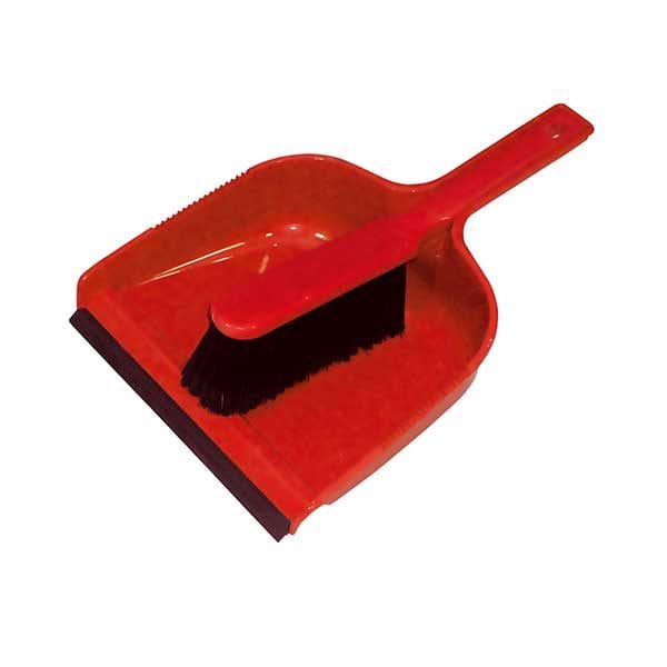 Spare and Square Dustpan Sets Red Dust Pan & Brush Set (Soft) - Premium Soft Brush and Dustpan Set - Colour Coded 8599R - Buy Direct from Spare and Square