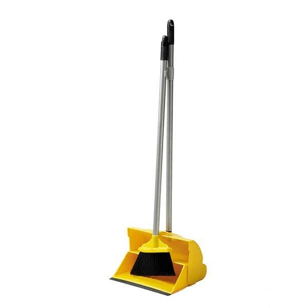 Spare and Square Dustpan Sets Yellow Long Handled Dust Pan & Brush Set - Colour Coded Lobby Pan & Brush 5011251998249 HB24Y - Buy Direct from Spare and Square