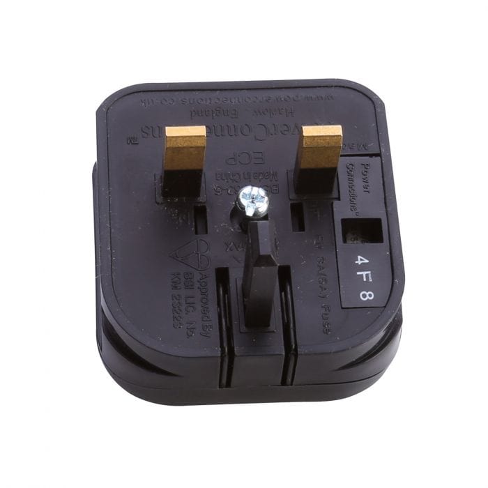 Spare and Square Electrical Miscellaneous European Converter Plug Black 429.822UK - Buy Direct from Spare and Square