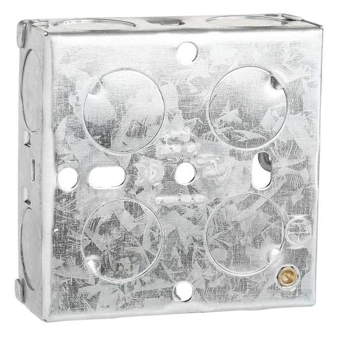 Spare and Square Electrical Miscellaneous Jegs 1 Gang 25mm Metal Back Box PPJ116A - Buy Direct from Spare and Square