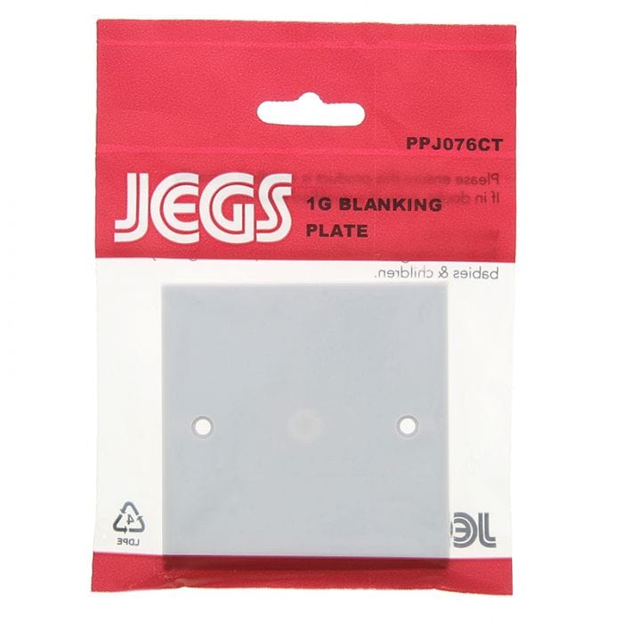 Spare and Square Electrical Miscellaneous Jegs 1 Gang Blanking Plate PPJ076CT - Buy Direct from Spare and Square