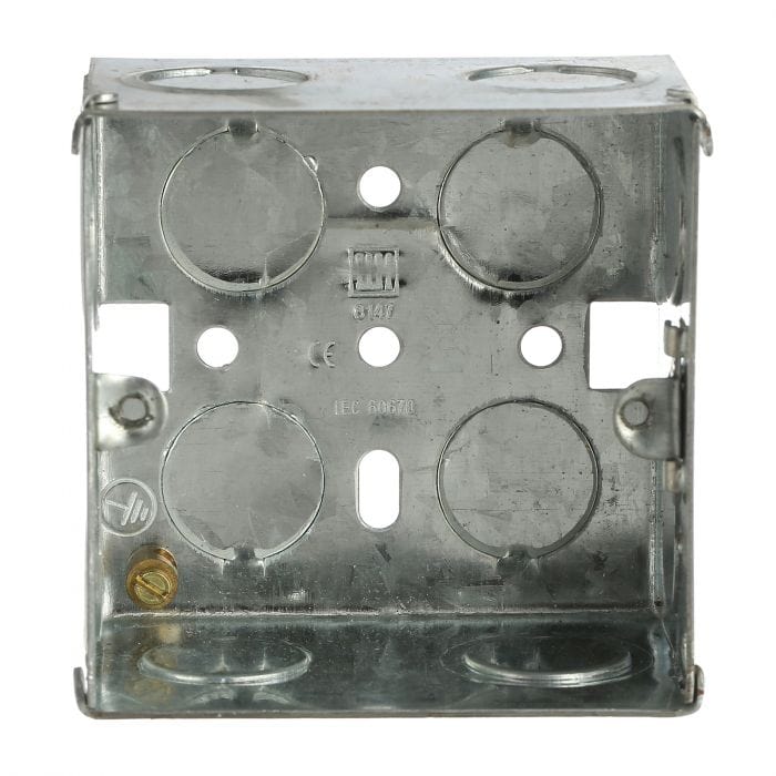 Spare and Square Electrical Miscellaneous Jegs 1 Gang Metal Back Box 47mm PPJ117C - Buy Direct from Spare and Square