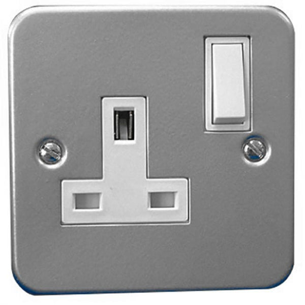 Spare and Square Electrical Miscellaneous Jegs 1 Gang Switched Socket Metal Clad Grey JF490GY - Buy Direct from Spare and Square