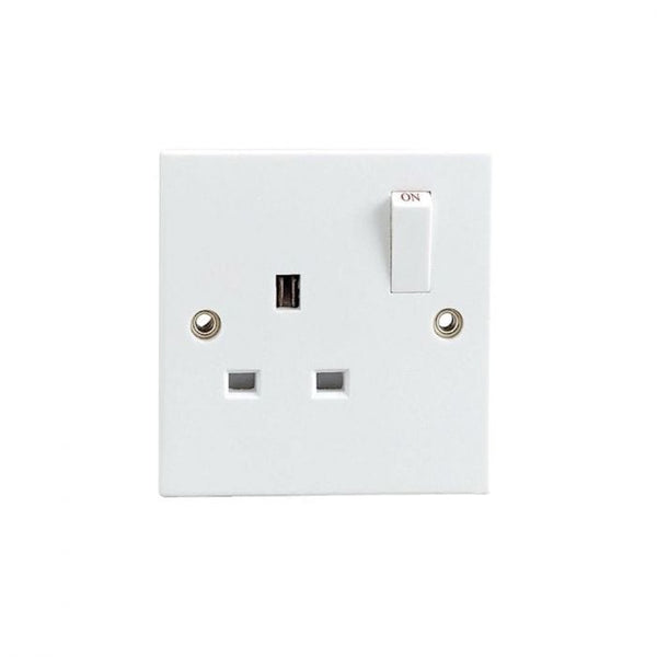 Spare and Square Electrical Miscellaneous Jegs 1 Gang Switched Socket White JF3003 - Buy Direct from Spare and Square