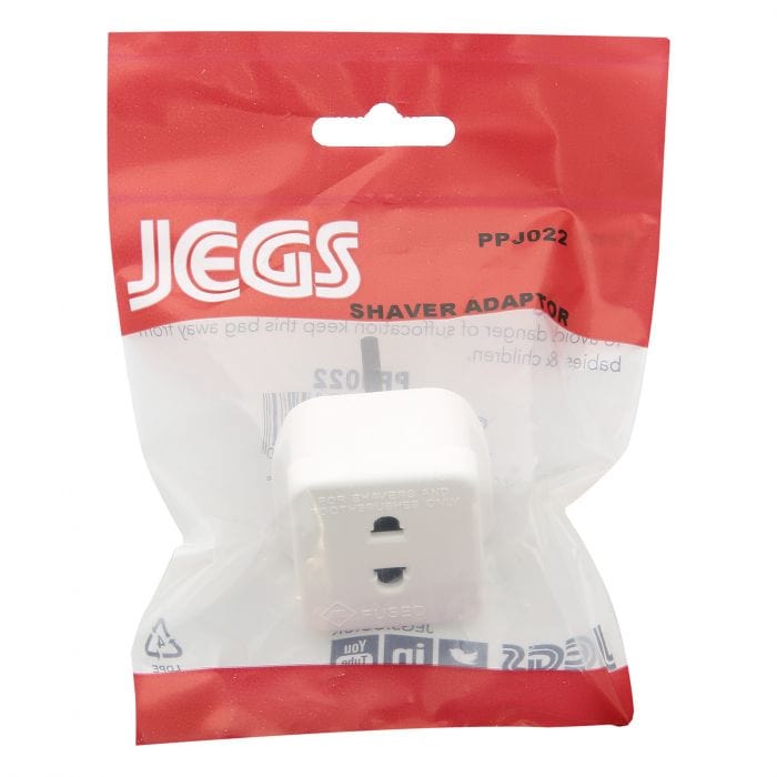 Spare and Square Electrical Miscellaneous Jegs 13A Shaver Adaptor PPJ022 - Buy Direct from Spare and Square