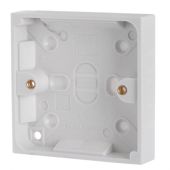 Spare and Square Electrical Miscellaneous Jegs 18mm Single Pattress Box PPJ077T - Buy Direct from Spare and Square