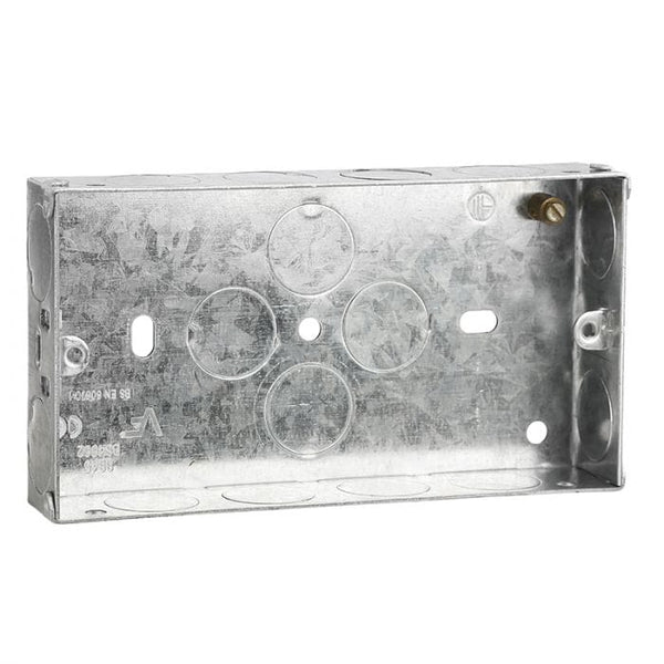 Spare and Square Electrical Miscellaneous Jegs 2 Gang 25mm Metal Back Box PPJ117A - Buy Direct from Spare and Square