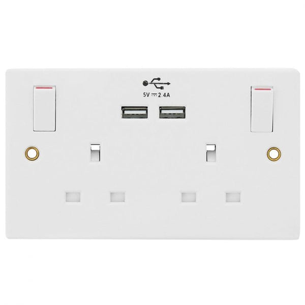 Spare and Square Electrical Miscellaneous Jegs 2 Gang Switched Socket With Usb Ports JF704 - Buy Direct from Spare and Square