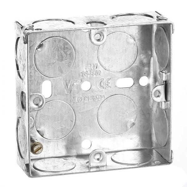 Spare and Square Electrical Miscellaneous Jegs 25mm Semi Flush Single Metal Back Box JF103A - Buy Direct from Spare and Square