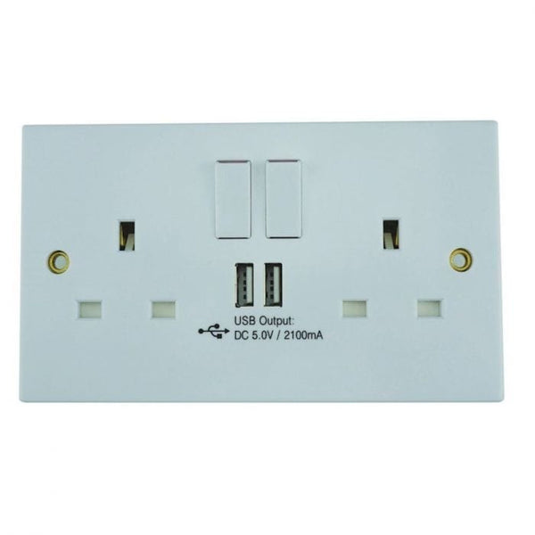 Spare and Square Electrical Miscellaneous Jegs 2G Switched Socket And Usb Ports PPJ082 - Buy Direct from Spare and Square