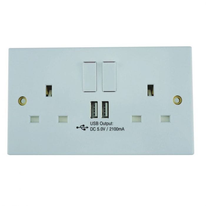 Spare and Square Electrical Miscellaneous Jegs 2G Switched Socket And Usb Ports PPJ082 - Buy Direct from Spare and Square