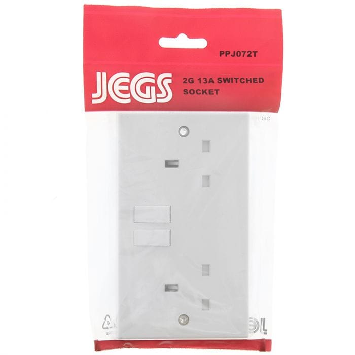 Spare and Square Electrical Miscellaneous Jegs Asta Approved 2 Gang Flush Switched Socket Pre Pack PPJ072T - Buy Direct from Spare and Square