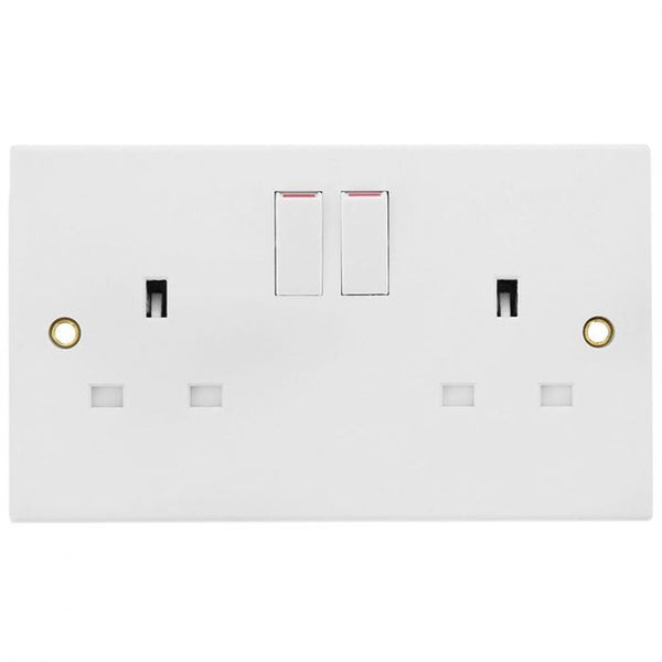 Spare and Square Electrical Miscellaneous Jegs Contract 2 Gang 13A Flush Switched Socket JF701 - Buy Direct from Spare and Square