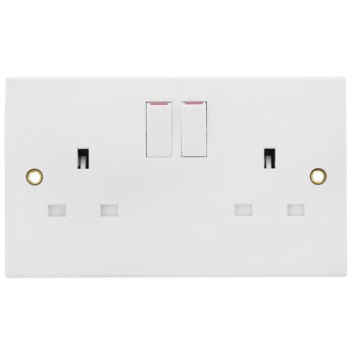 Spare and Square Electrical Miscellaneous Jegs Contract 2 Gang 13A Flush Switched Socket JF701 - Buy Direct from Spare and Square