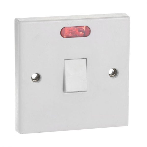 Spare and Square Electrical Miscellaneous Jegs Double Pole Switch - 20A - With Neon PPJ076HT - Buy Direct from Spare and Square