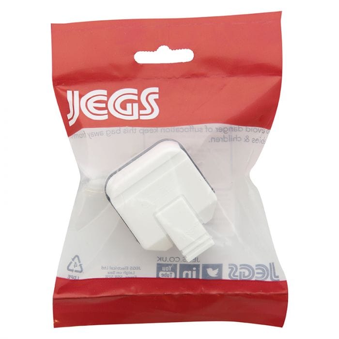 Spare and Square Electrical Miscellaneous Jegs Perma 13 Amp Rubber Plug White PPJ010PW - Buy Direct from Spare and Square