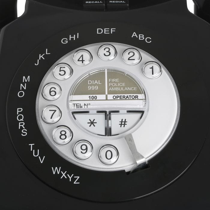 Spare and Square Electrical Miscellaneous Mayfair 2 Piece Retro Dial Telephone - Black JAA546 - Buy Direct from Spare and Square