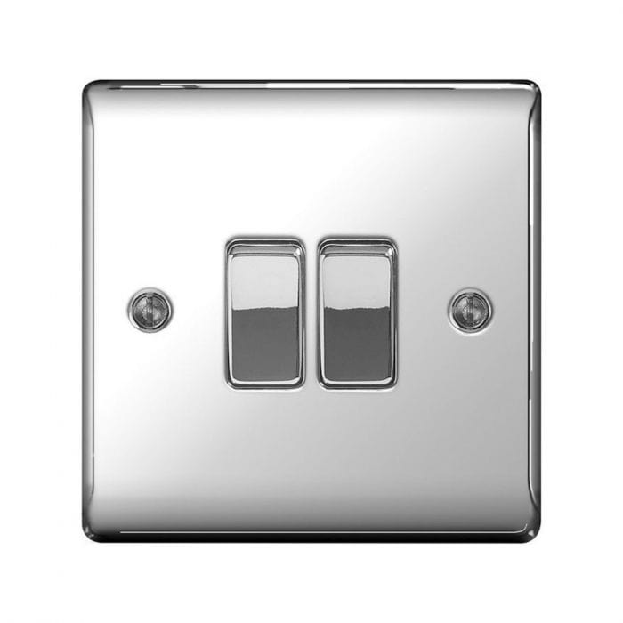 Spare and Square Electrical Miscellaneous Nexus 2 Gang 2 Way Light Switch Polished Chrome JF471NPC - Buy Direct from Spare and Square