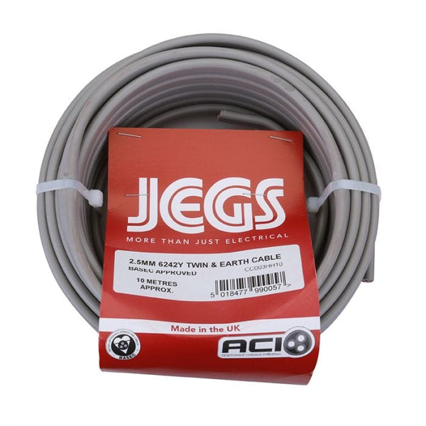 Spare and Square Extension Leads Jegs 10m 2.5mm 6242Y Twin And Earth CC003HH10 - Buy Direct from Spare and Square