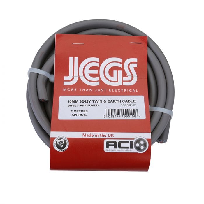 Spare and Square Extension Leads Jegs Twin & Earth Cable - 10mm - 2m - 6242Y CC006FH2 - Buy Direct from Spare and Square