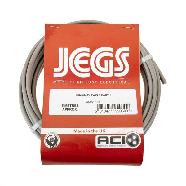 Spare and Square Extension Leads Jegs Twin & Earth Cable - 6242Y - 1mm - 5 Metre CC001HH5 - Buy Direct from Spare and Square