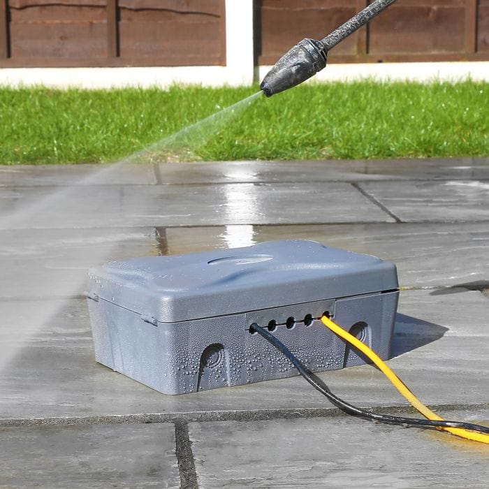 Spare and Square Extension Leads Powersonic Outdoor Weatherproof Electric Box - Orange 4 Gang 10m Extension Lead - IP65 JF3005O - Buy Direct from Spare and Square