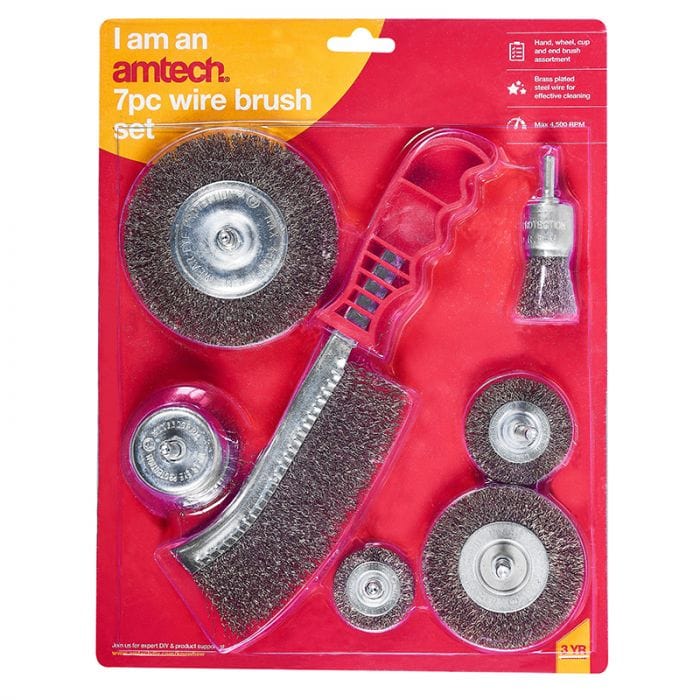 Spare and Square Hand Tools Amtech 7 Piece Wire Brush Set JL6085 - Buy Direct from Spare and Square