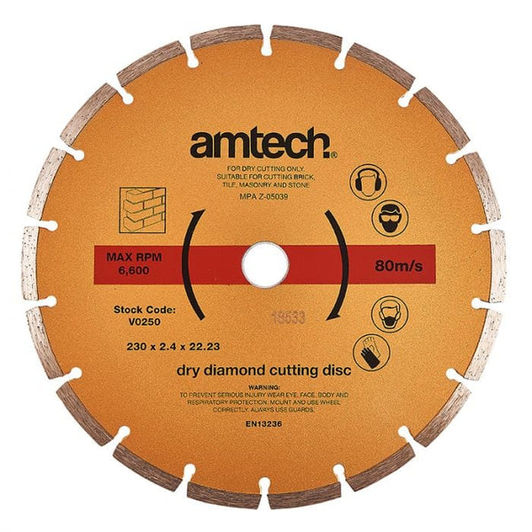 Spare and Square Hand Tools Amtech 9 Inch Dry Diamond Cutting Disc JL712 - Buy Direct from Spare and Square