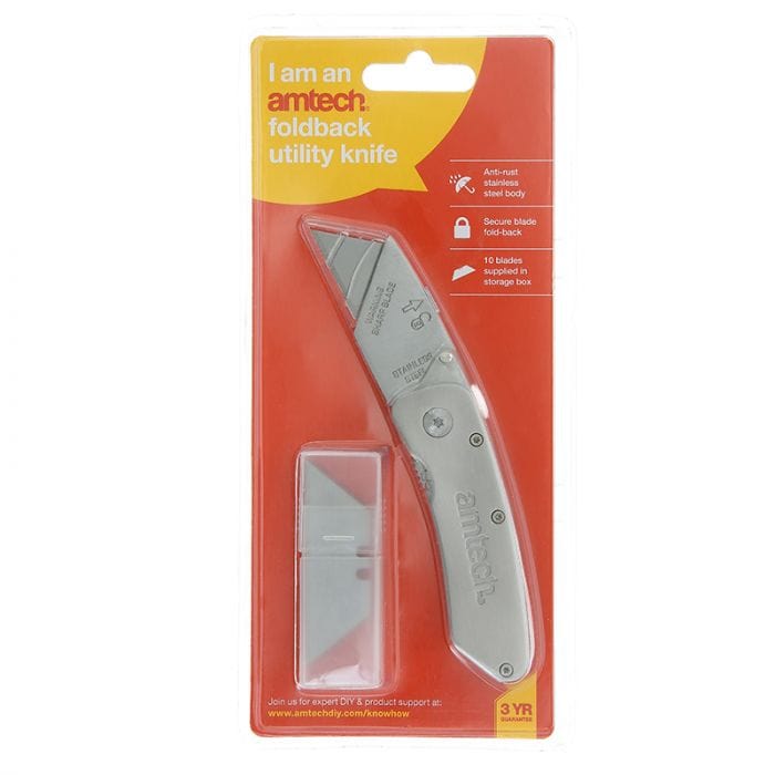 Spare and Square Hand Tools Amtech Foldback Utility Knife JL046E - Buy Direct from Spare and Square