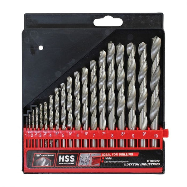 Spare and Square Hand Tools Dekton 19 Piece HSS Drill Set 1mm To 10mm JL041H - Buy Direct from Spare and Square
