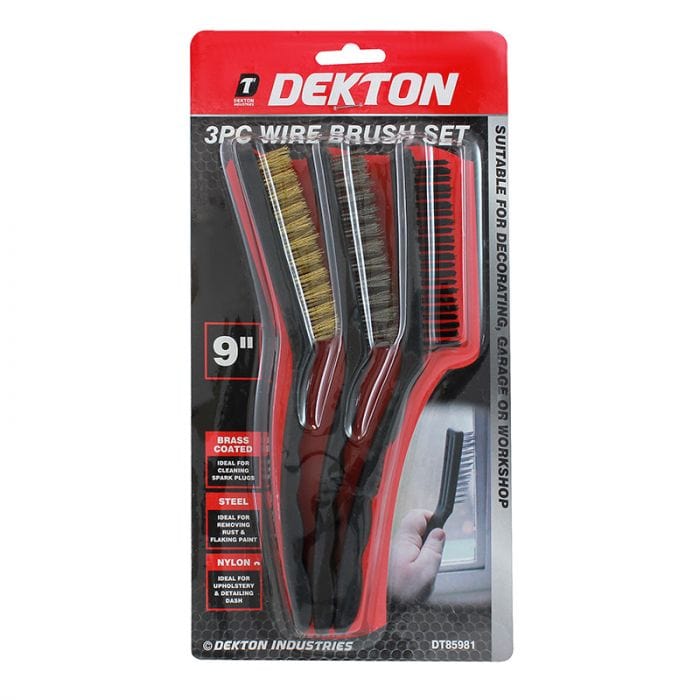 Spare and Square Hand Tools Dekton 9 Inch Wire Brush Set JLD401 - Buy Direct from Spare and Square