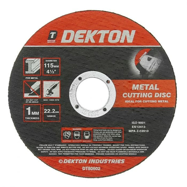 Spare and Square Hand Tools Dekton Metal Cutting Disc - 115mm DT80602 - Buy Direct from Spare and Square