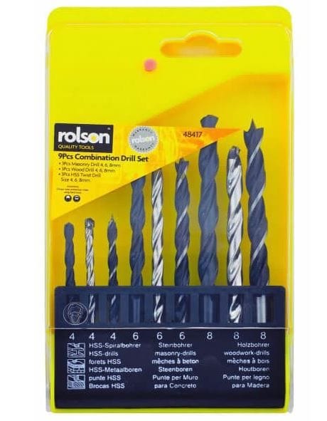 Spare and Square Hand Tools Rolson 9Pc Combination Drill Bit 48417 - Buy Direct from Spare and Square