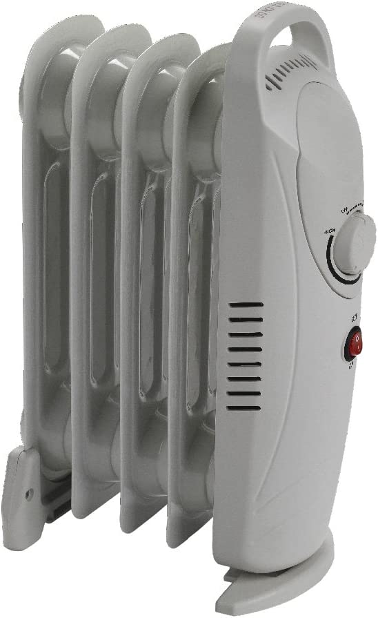 Spare and Square Heater 5 Fin Oil Filled Radiator - 500w - 1 Heat Setting - Adjustable Thermostat 5022822180376 OFH5-500W1PKB - Buy Direct from Spare and Square