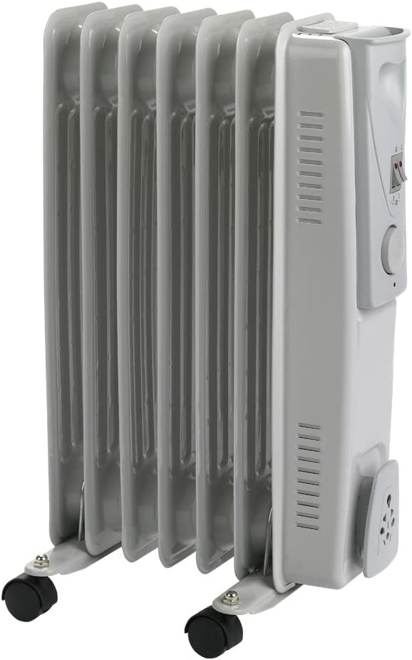 Spare and Square Heater 7 Fin Oil Filled Radiator - 1500w - 3 Heat Settings - Adjustable Thermostat 5022822180383 OFH7-1500W1PKB - Buy Direct from Spare and Square