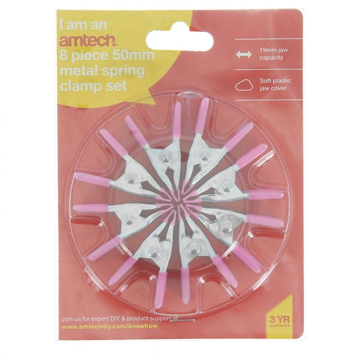 Spare and Square Home Miscellaneous Amtech 8Pc 50mm Metal Spring Clamp Set JL286 - Buy Direct from Spare and Square