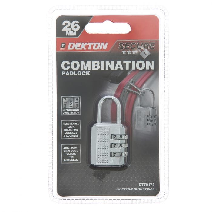 Spare and Square Home Miscellaneous Dekton Zinc Combination Padlock DT70172 - Buy Direct from Spare and Square