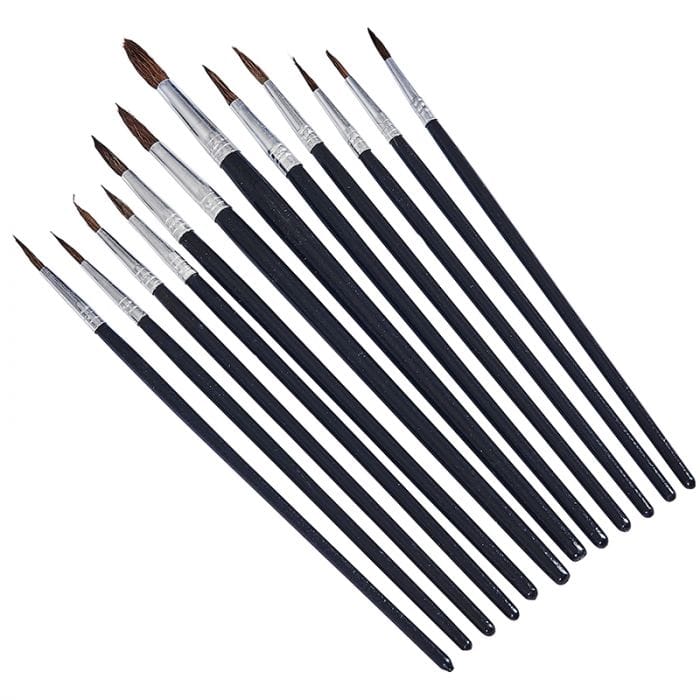 Spare and Square Home Miscellaneous Jegs 12 Piece Artist Pointed Paintbrush Set JL128 - Buy Direct from Spare and Square