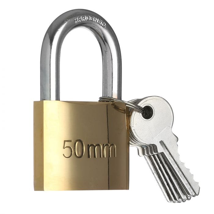 Spare and Square Home Miscellaneous Jegs 50mm Brass Padlock With 6 Keys JL083N - Buy Direct from Spare and Square