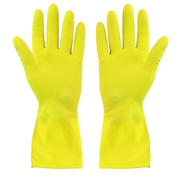 Spare and Square Home Miscellaneous Jegs Pair Yellow Flock Lined Rubber Gloves Large HH239L - Buy Direct from Spare and Square